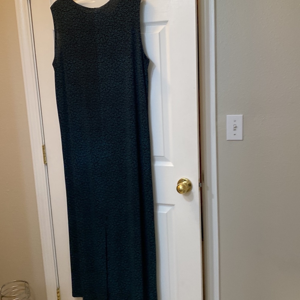 Liz Baker Maxi Dress XL Sleeveless black  green floral print. - Picture 3 of 5